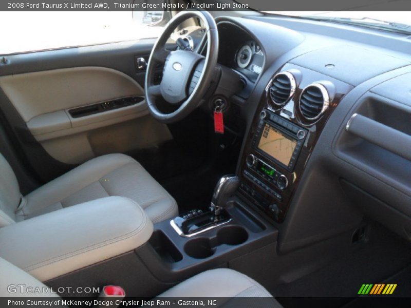 Titanium Green Metallic / Medium Light Stone 2008 Ford Taurus X Limited AWD