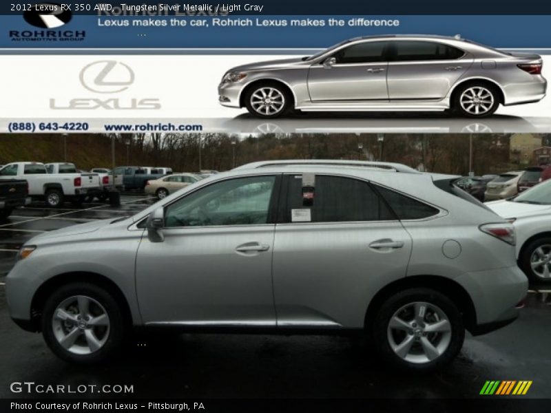 Tungsten Silver Metallic / Light Gray 2012 Lexus RX 350 AWD