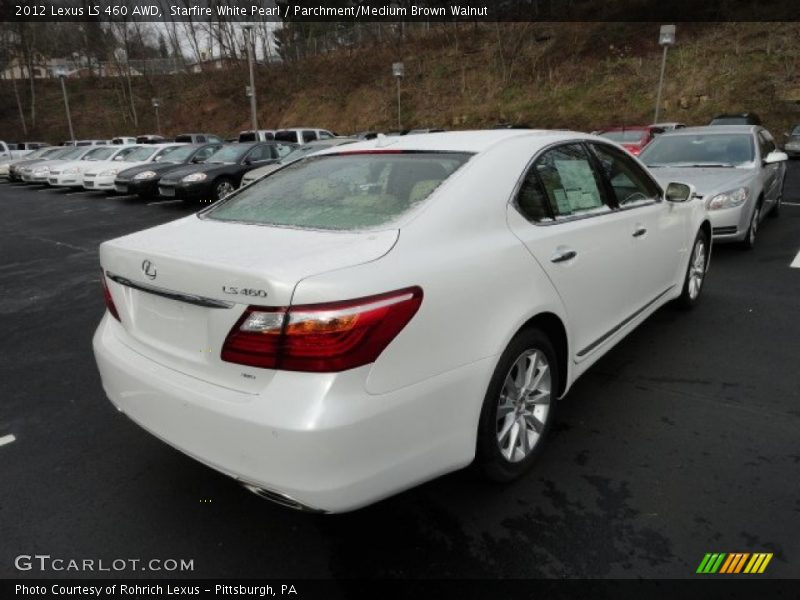 Starfire White Pearl / Parchment/Medium Brown Walnut 2012 Lexus LS 460 AWD