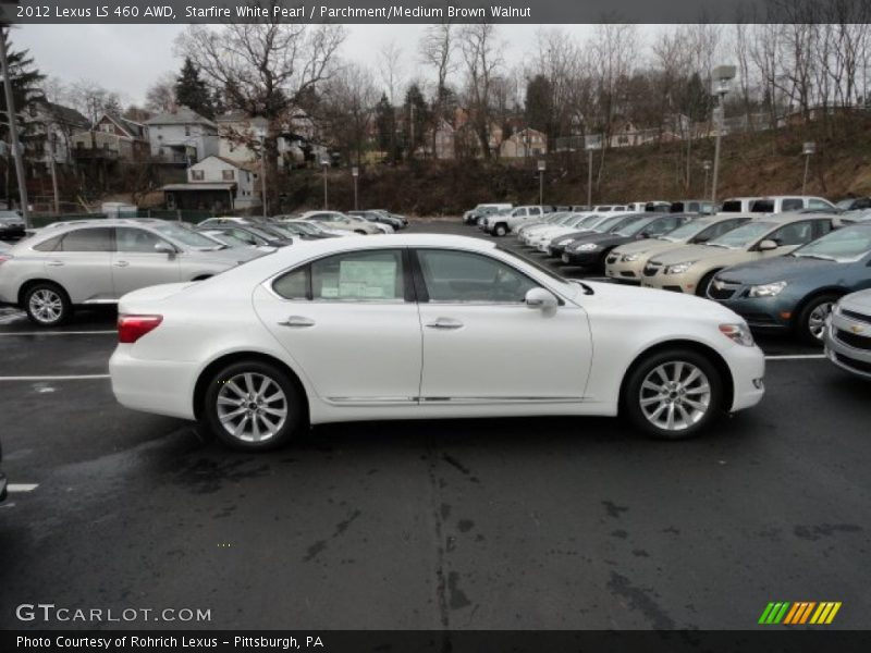 Starfire White Pearl / Parchment/Medium Brown Walnut 2012 Lexus LS 460 AWD