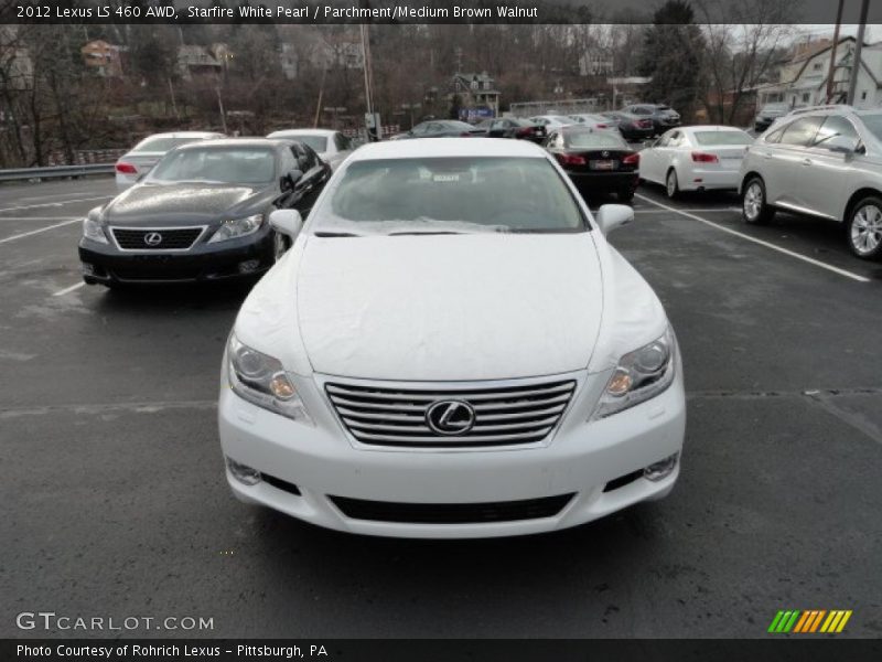 Starfire White Pearl / Parchment/Medium Brown Walnut 2012 Lexus LS 460 AWD