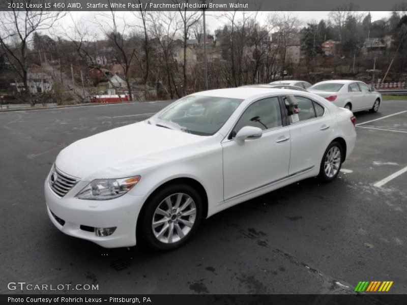 Starfire White Pearl / Parchment/Medium Brown Walnut 2012 Lexus LS 460 AWD