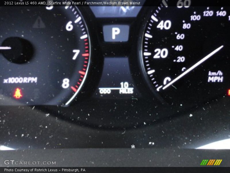 Starfire White Pearl / Parchment/Medium Brown Walnut 2012 Lexus LS 460 AWD