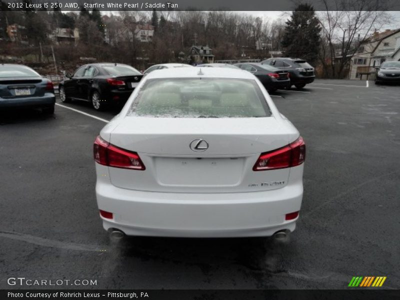 Starfire White Pearl / Saddle Tan 2012 Lexus IS 250 AWD