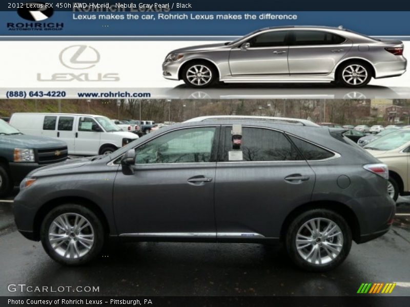 Nebula Gray Pearl / Black 2012 Lexus RX 450h AWD Hybrid