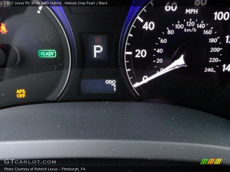 Nebula Gray Pearl / Black 2012 Lexus RX 450h AWD Hybrid