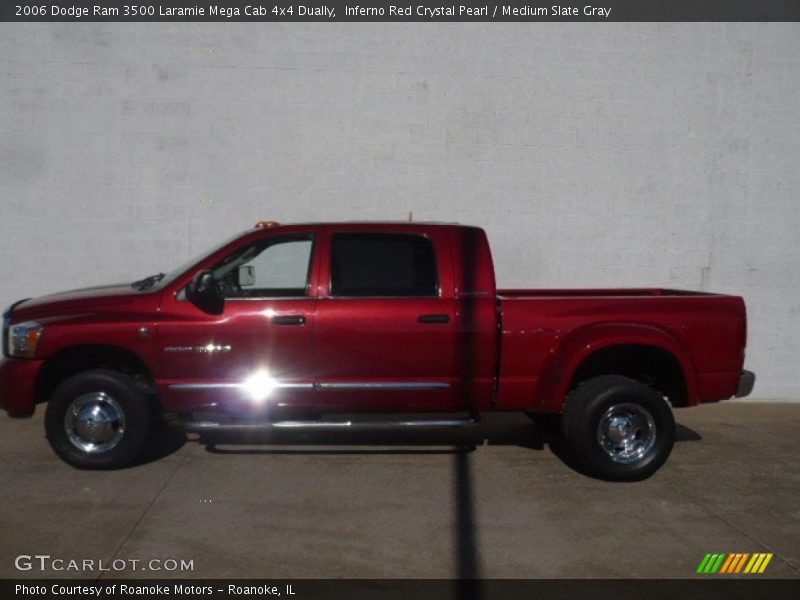 Inferno Red Crystal Pearl / Medium Slate Gray 2006 Dodge Ram 3500 Laramie Mega Cab 4x4 Dually
