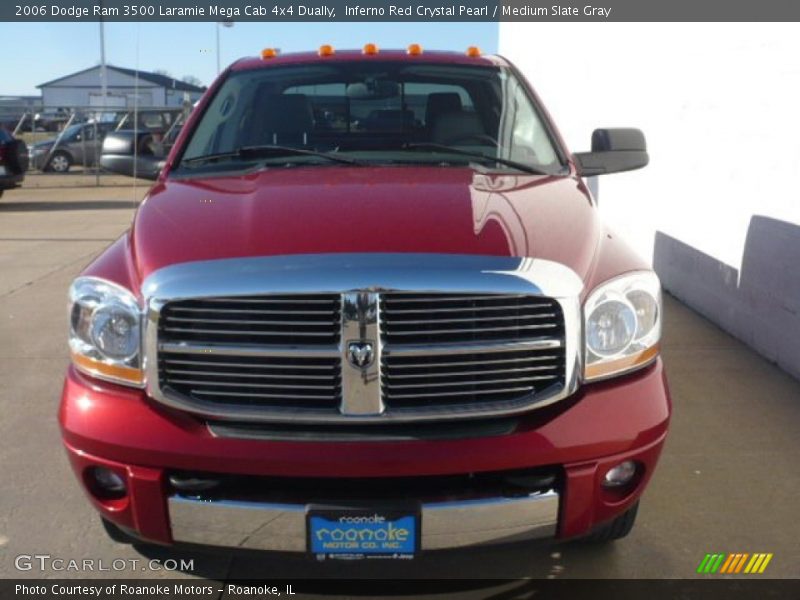 Inferno Red Crystal Pearl / Medium Slate Gray 2006 Dodge Ram 3500 Laramie Mega Cab 4x4 Dually
