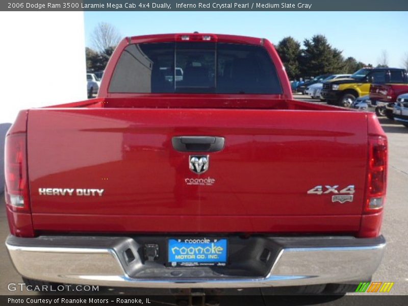 Inferno Red Crystal Pearl / Medium Slate Gray 2006 Dodge Ram 3500 Laramie Mega Cab 4x4 Dually