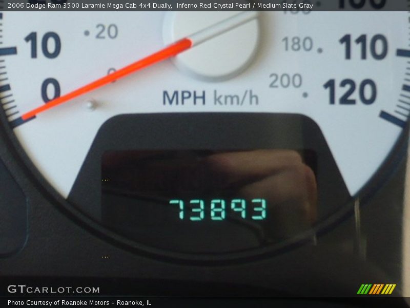 Inferno Red Crystal Pearl / Medium Slate Gray 2006 Dodge Ram 3500 Laramie Mega Cab 4x4 Dually