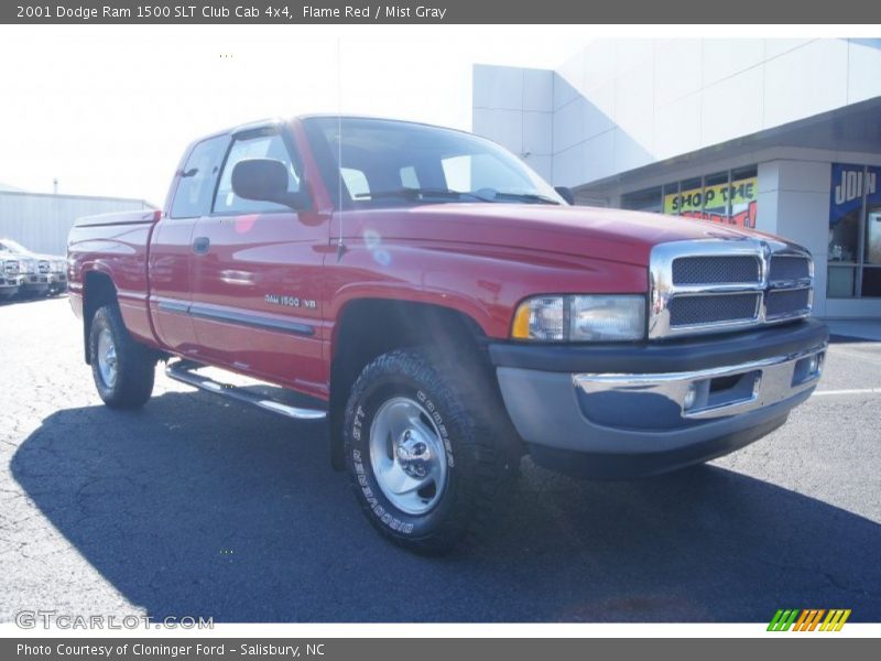 Flame Red / Mist Gray 2001 Dodge Ram 1500 SLT Club Cab 4x4