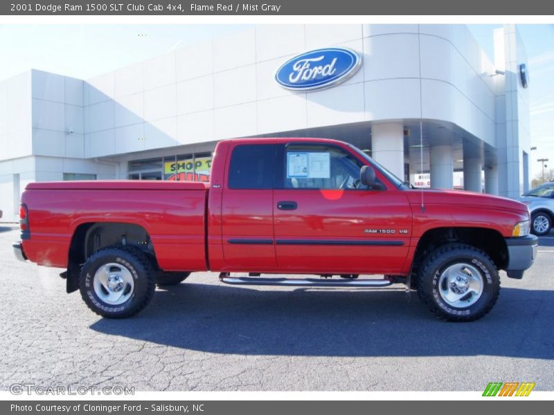Flame Red / Mist Gray 2001 Dodge Ram 1500 SLT Club Cab 4x4