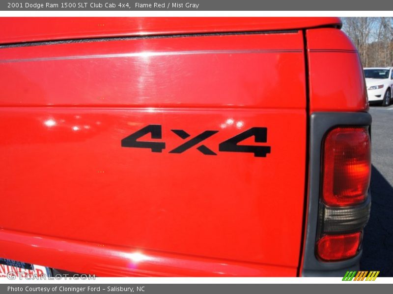 Flame Red / Mist Gray 2001 Dodge Ram 1500 SLT Club Cab 4x4