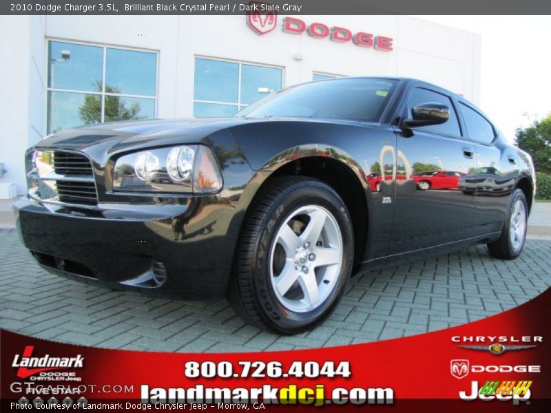 Brilliant Black Crystal Pearl / Dark Slate Gray 2010 Dodge Charger 3.5L
