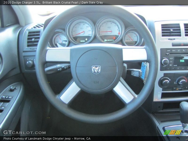 Brilliant Black Crystal Pearl / Dark Slate Gray 2010 Dodge Charger 3.5L