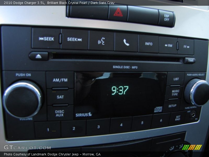 Brilliant Black Crystal Pearl / Dark Slate Gray 2010 Dodge Charger 3.5L