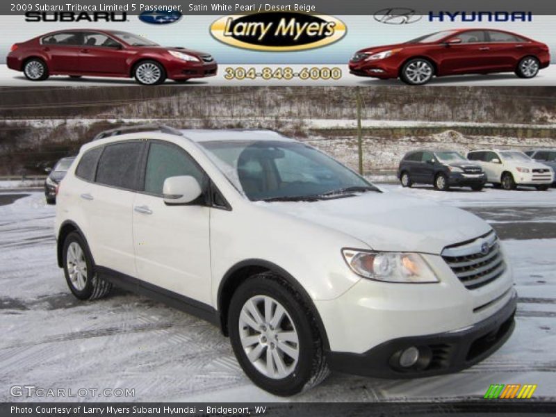 Satin White Pearl / Desert Beige 2009 Subaru Tribeca Limited 5 Passenger