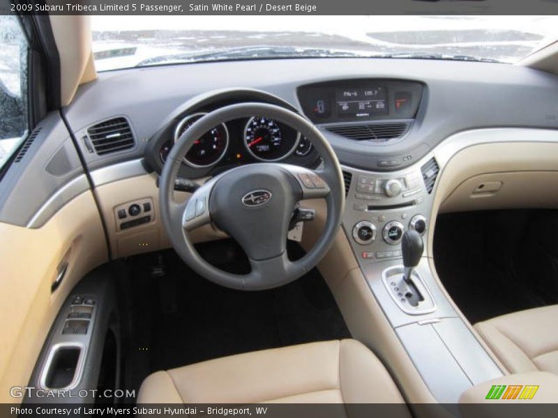 Satin White Pearl / Desert Beige 2009 Subaru Tribeca Limited 5 Passenger