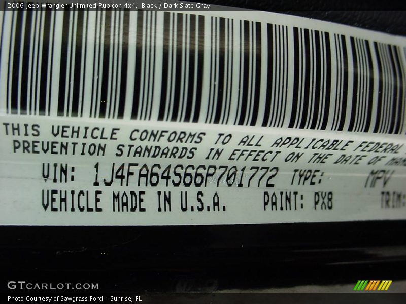 Black / Dark Slate Gray 2006 Jeep Wrangler Unlimited Rubicon 4x4