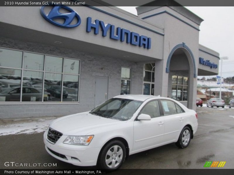 Pearl White / Camel 2010 Hyundai Sonata GLS