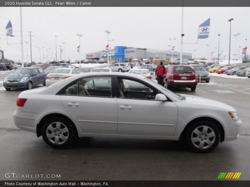Pearl White / Camel 2010 Hyundai Sonata GLS