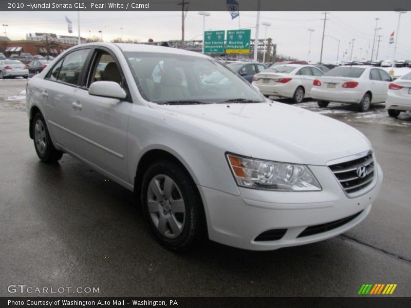 Pearl White / Camel 2010 Hyundai Sonata GLS