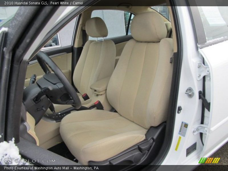 Pearl White / Camel 2010 Hyundai Sonata GLS