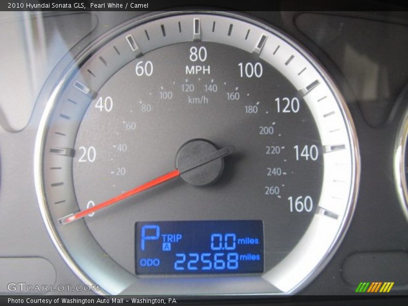 Pearl White / Camel 2010 Hyundai Sonata GLS