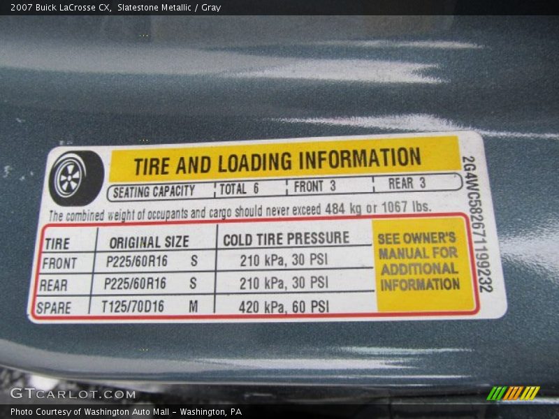 Slatestone Metallic / Gray 2007 Buick LaCrosse CX