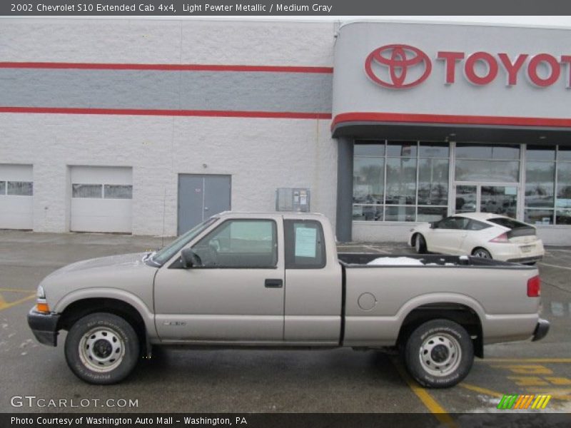 Light Pewter Metallic / Medium Gray 2002 Chevrolet S10 Extended Cab 4x4