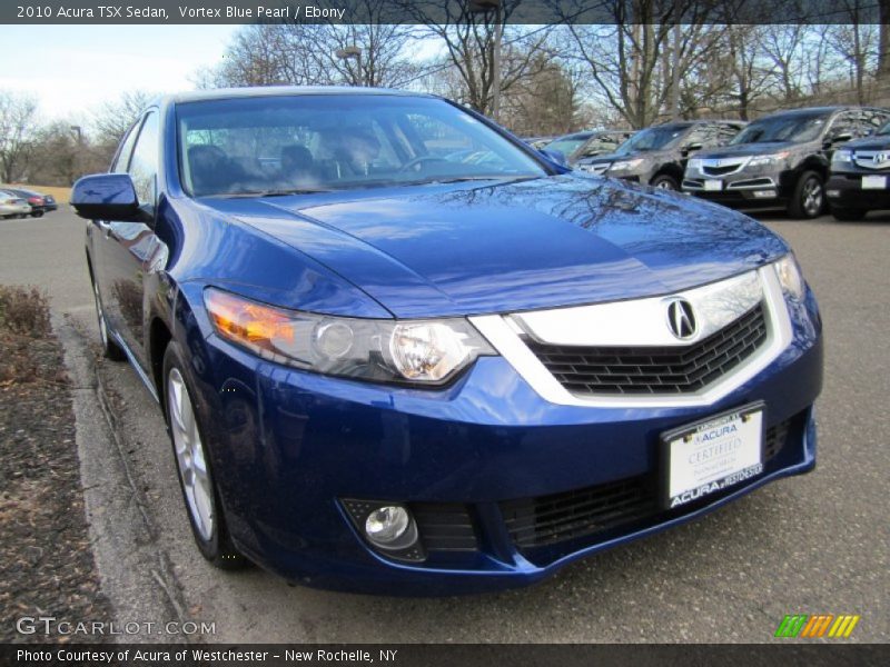 Vortex Blue Pearl / Ebony 2010 Acura TSX Sedan