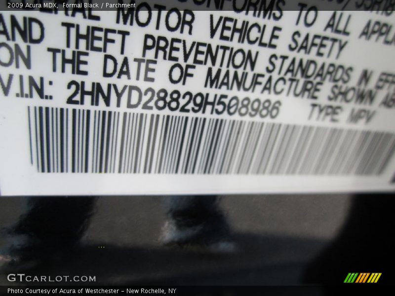 Formal Black / Parchment 2009 Acura MDX