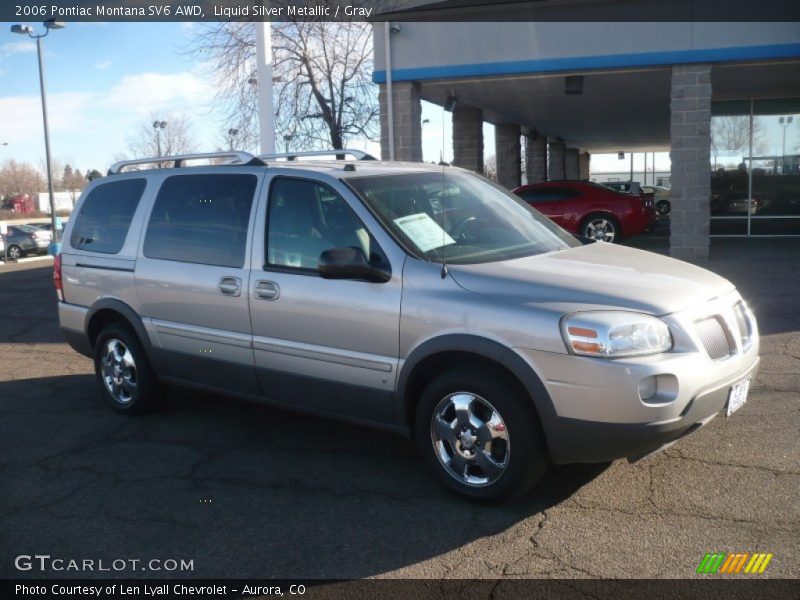 Liquid Silver Metallic / Gray 2006 Pontiac Montana SV6 AWD