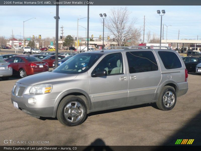 Liquid Silver Metallic / Gray 2006 Pontiac Montana SV6 AWD