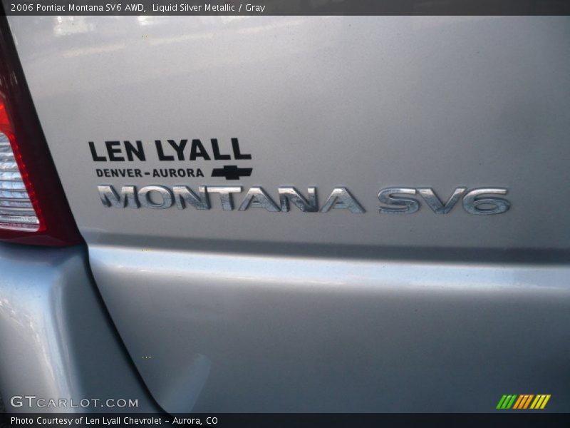 Liquid Silver Metallic / Gray 2006 Pontiac Montana SV6 AWD