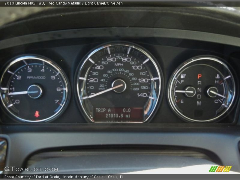 Red Candy Metallic / Light Camel/Olive Ash 2010 Lincoln MKS FWD