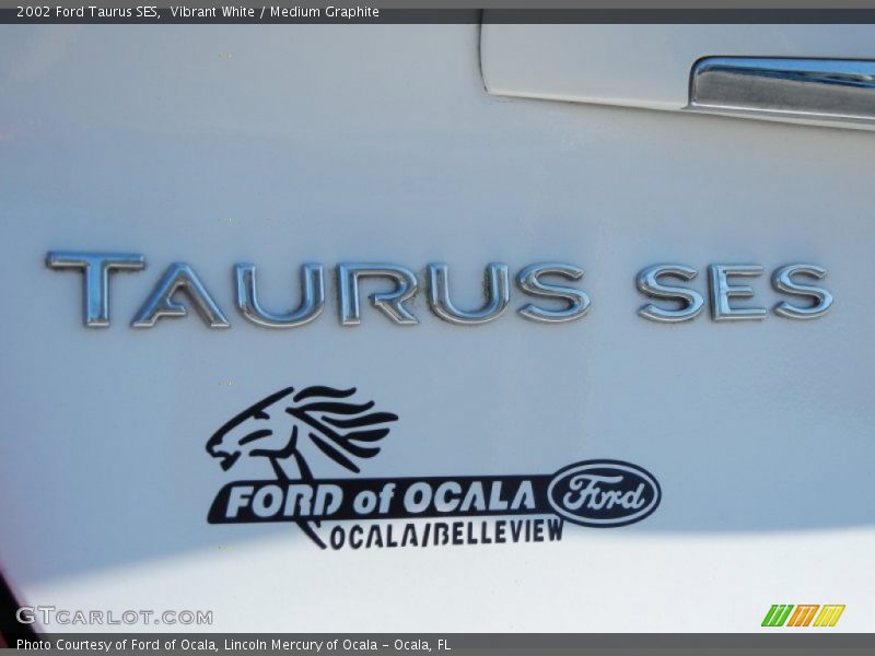 Vibrant White / Medium Graphite 2002 Ford Taurus SES