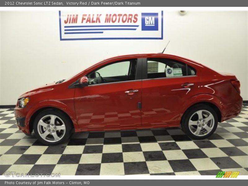 Victory Red / Dark Pewter/Dark Titanium 2012 Chevrolet Sonic LTZ Sedan