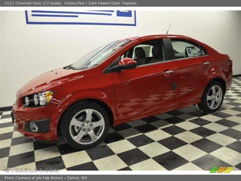 Victory Red / Dark Pewter/Dark Titanium 2012 Chevrolet Sonic LTZ Sedan