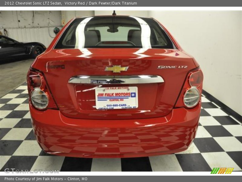 Victory Red / Dark Pewter/Dark Titanium 2012 Chevrolet Sonic LTZ Sedan