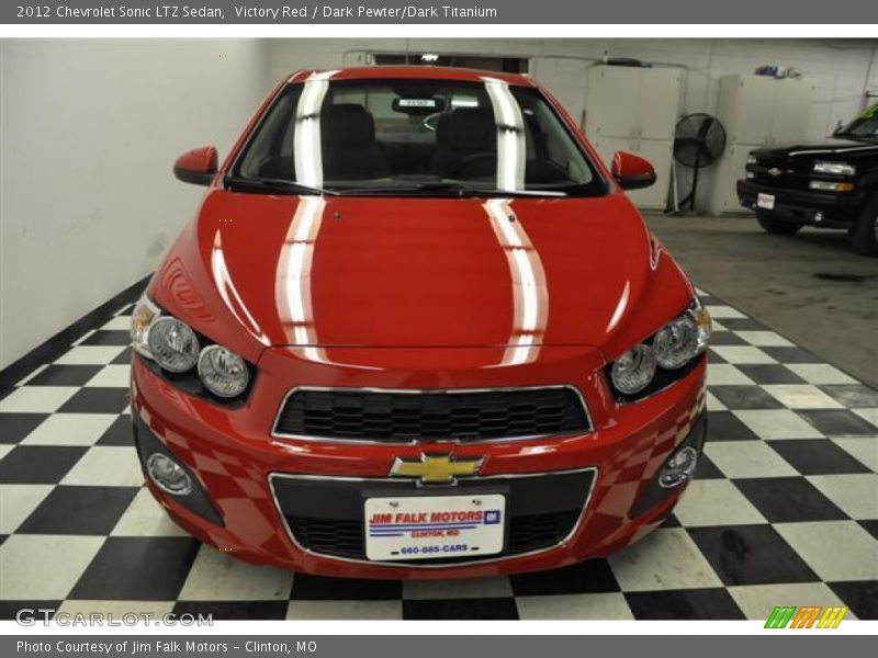 Victory Red / Dark Pewter/Dark Titanium 2012 Chevrolet Sonic LTZ Sedan