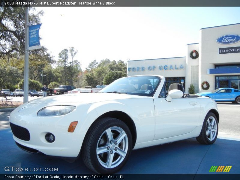 Marble White / Black 2008 Mazda MX-5 Miata Sport Roadster