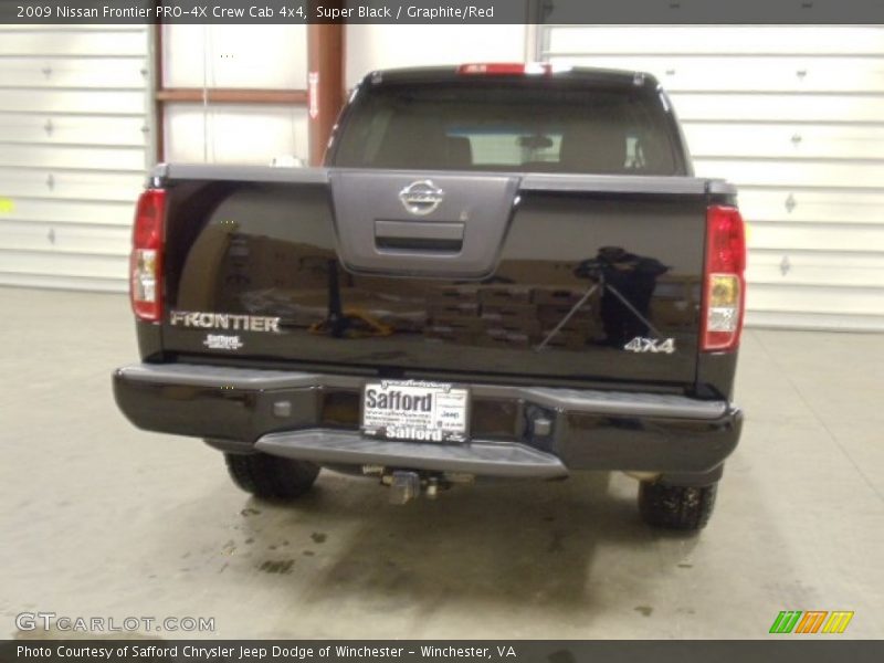 Super Black / Graphite/Red 2009 Nissan Frontier PRO-4X Crew Cab 4x4