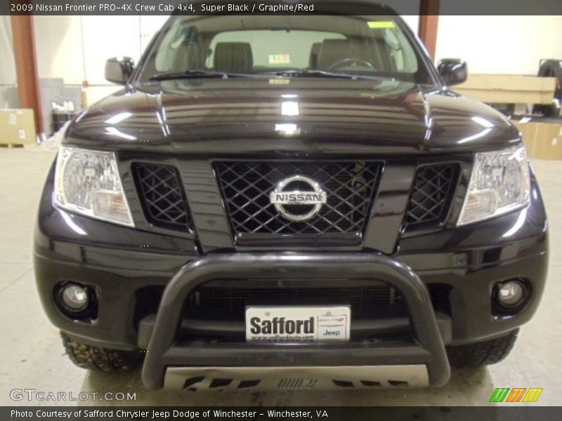 Super Black / Graphite/Red 2009 Nissan Frontier PRO-4X Crew Cab 4x4