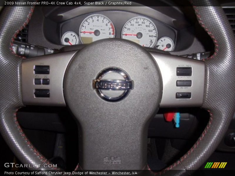 Super Black / Graphite/Red 2009 Nissan Frontier PRO-4X Crew Cab 4x4