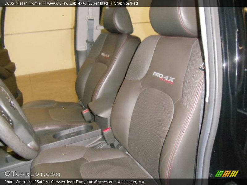 Super Black / Graphite/Red 2009 Nissan Frontier PRO-4X Crew Cab 4x4