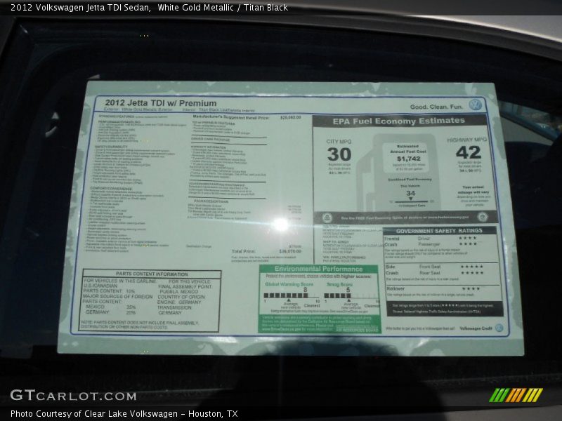 White Gold Metallic / Titan Black 2012 Volkswagen Jetta TDI Sedan