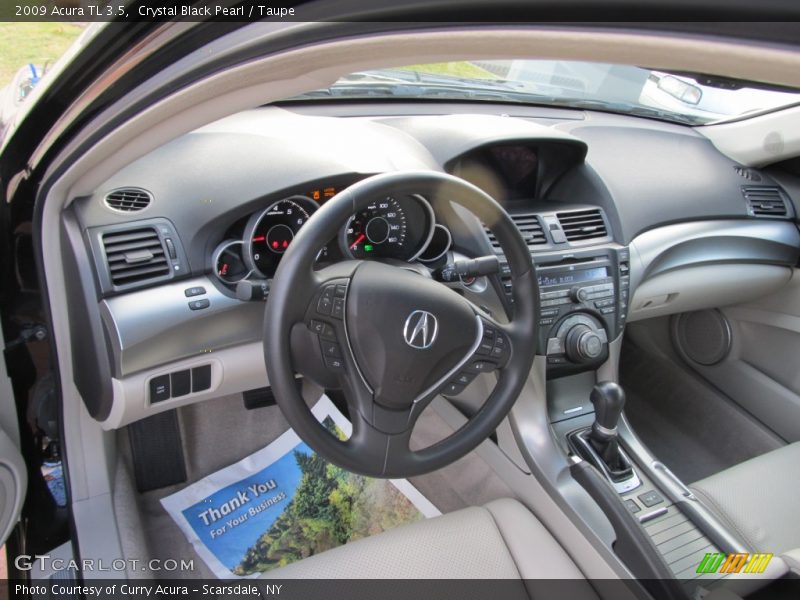 Crystal Black Pearl / Taupe 2009 Acura TL 3.5