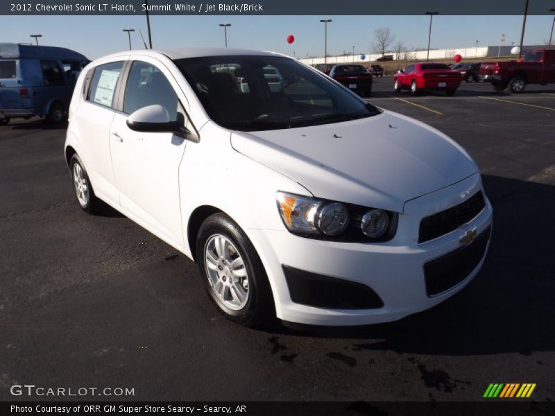 Summit White / Jet Black/Brick 2012 Chevrolet Sonic LT Hatch