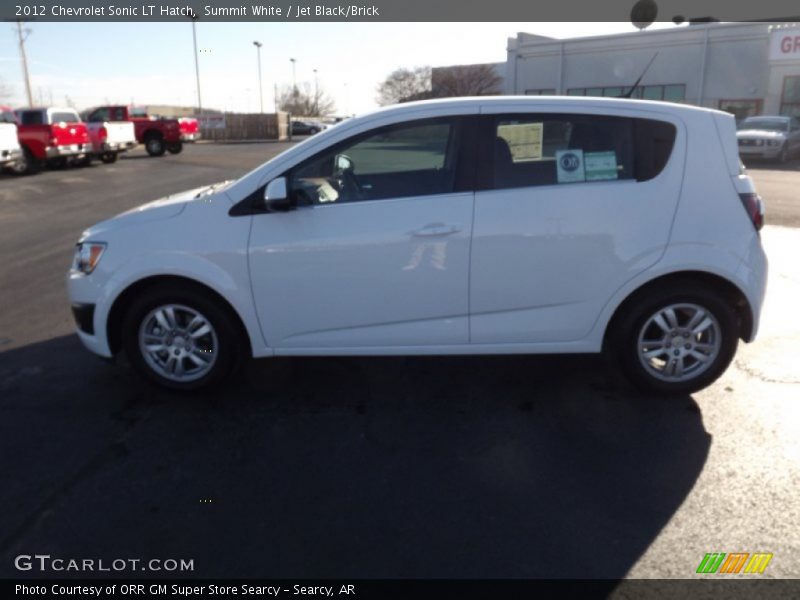 Summit White / Jet Black/Brick 2012 Chevrolet Sonic LT Hatch